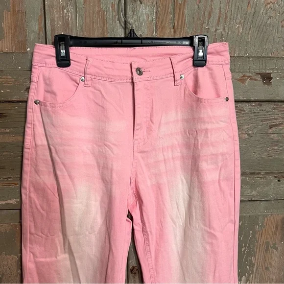 #132 Pink Denim Jeans with Whitewashed Areas - Picture 3 of 6